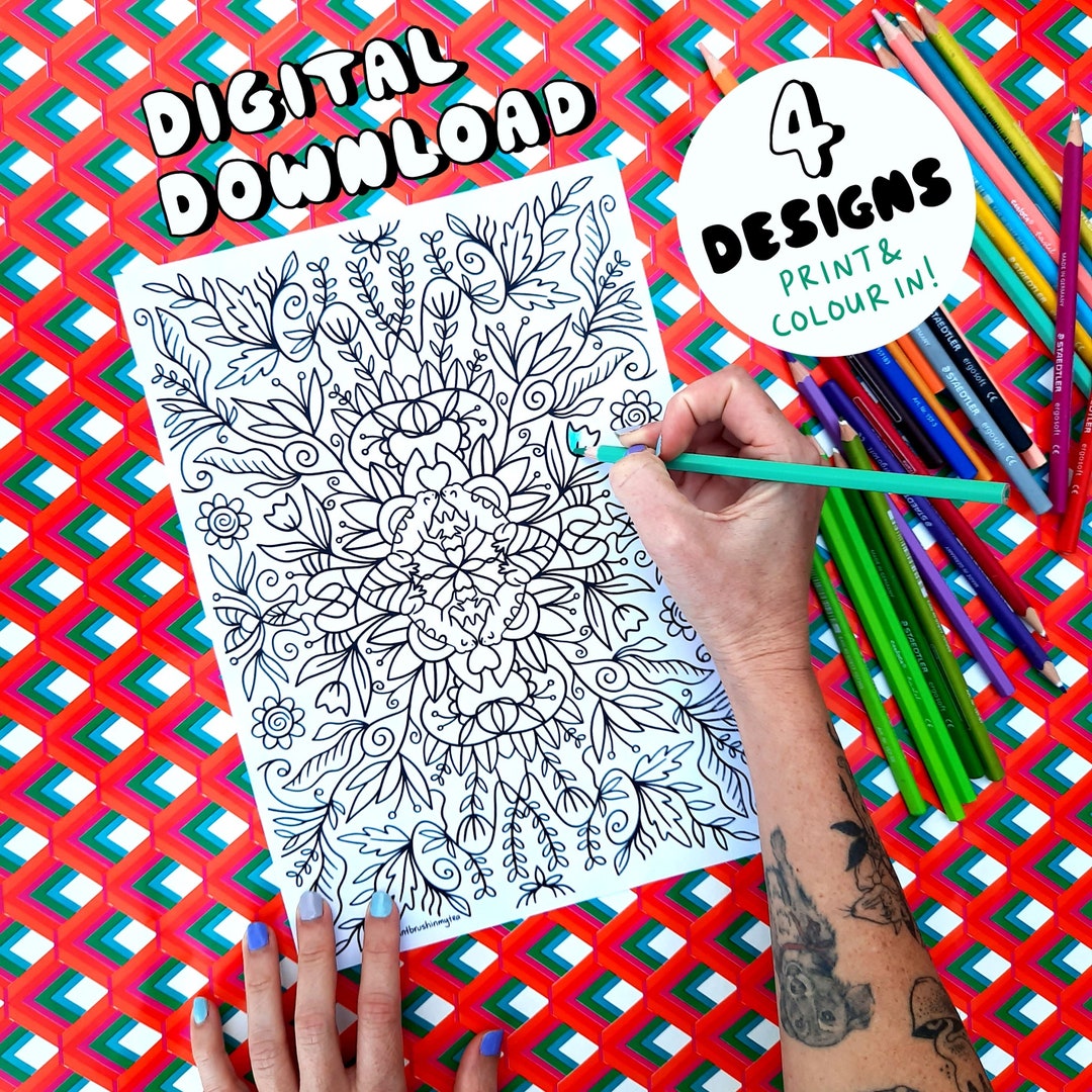 Printable Colouring Pages - Instant Download - Colouring in - Colouring ...