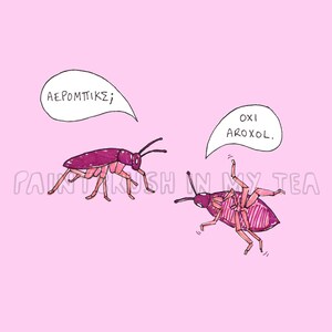 Baratas - Cartões de felicitações - Ilustração - Cartão de papelaria - Cartão de aniversário - Cartão de Natal