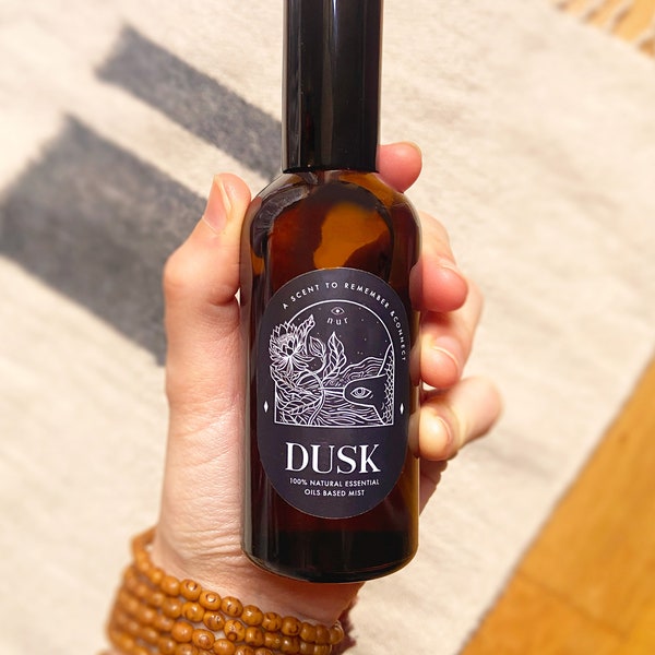 The Dusk Mist: Aromatic Prayer Rug Spray, Room Freshener & Natural Perfume - 100% Ethically Sourced Oils - Organic Cambodian Agarwood, Amber