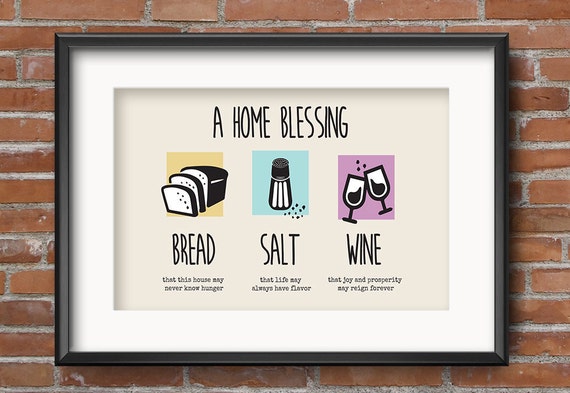 Iconic Bread Salt Wine Quote Housewarming Gift Printable For Etsy