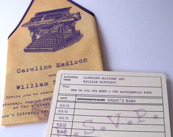 Typewriter Wedding Invitations Etsy