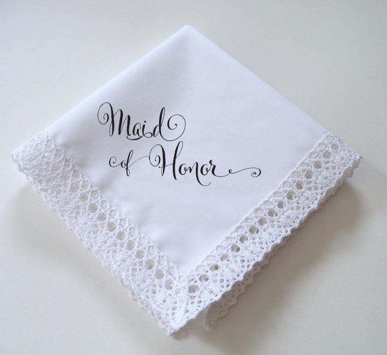 wedding gift for Maid of Honor wedding keepsake printed handkerchief wedding handkerchief Maid of Honor wedding handkerchief