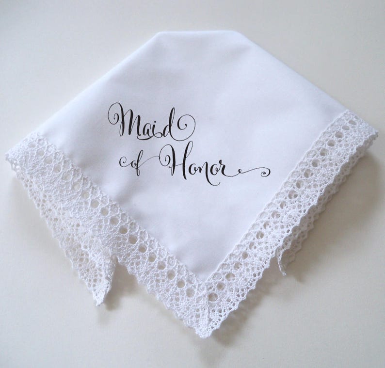 wedding gift for Maid of Honor wedding keepsake printed handkerchief wedding handkerchief Maid of Honor wedding handkerchief