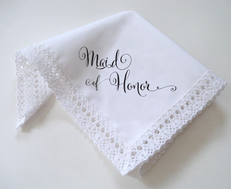 wedding gift for Maid of Honor wedding keepsake printed handkerchief wedding handkerchief Maid of Honor wedding handkerchief