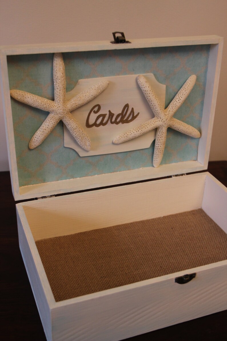 Beach Themed Wedding Card Box Wedding Keepsake Bridal Etsy
