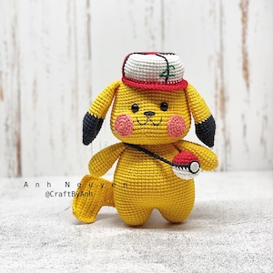 CROCHET PATTERN - PIKACHU, pikachu crochet pattern, pikachu, amigurumi pattern, crochet pattern