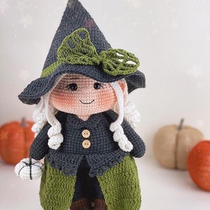 CROCHET PATTERN - Doll witch Amigurumi doll, amigurumi doll, halloween, doll crochet pattern