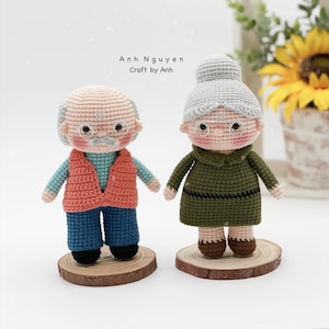 PDF PATTERN - Grandma and grandpa doll crochet pattern, amigurumi doll crochet pattern