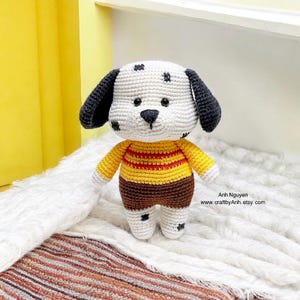 CROCHET PATTERN  - ALEX the little dalmatian puppy, crochet tutorial, animal crochet pattern, dog crochet pattern, dog amigurumi