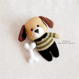 CROCHET PATTERN  - Buddy the little dog, crochet tutorial, animal crochet pattern, dog crochet pattern, dog pattern, dog amigurumi