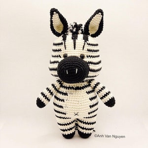 CROCHET PATTERN  - Marty the little zebra, animal crochet pattern, crochet tutorial, crochet zebra pattern, crochet zebra pattern