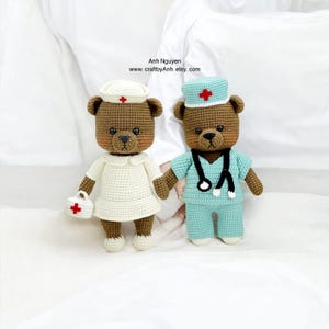 Crochet pattern bundle 2 in 1 - The nurse teddy bears amigurumi pattern - Amigurumi Pattern - Crochet pattern