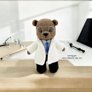 Crochet pattern - The male doctor teddy bear amigurumi crochet pattern