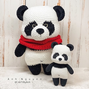 CROCHET PATTERN  - Bailey the little panda, crochet tutorial, animal crochet pattern, panda crochet  pattern, panda amigurumi