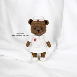 Crochet pattern - The nurse bear amigurumi pattern, bear crochet pattern, amigurumi pattern