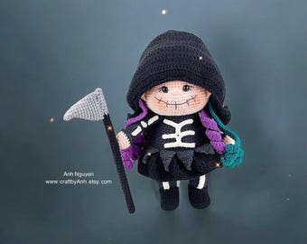 Grim Reaper Doll Crochet Pattern: Halloween Amigurumi (PDF Pattern)