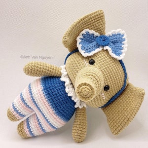 CROCHET PATTERN  - Cherry the little elephant, animal crochet pattern, crochet tutorial, elephant amigurumi, elephant crochet pattern