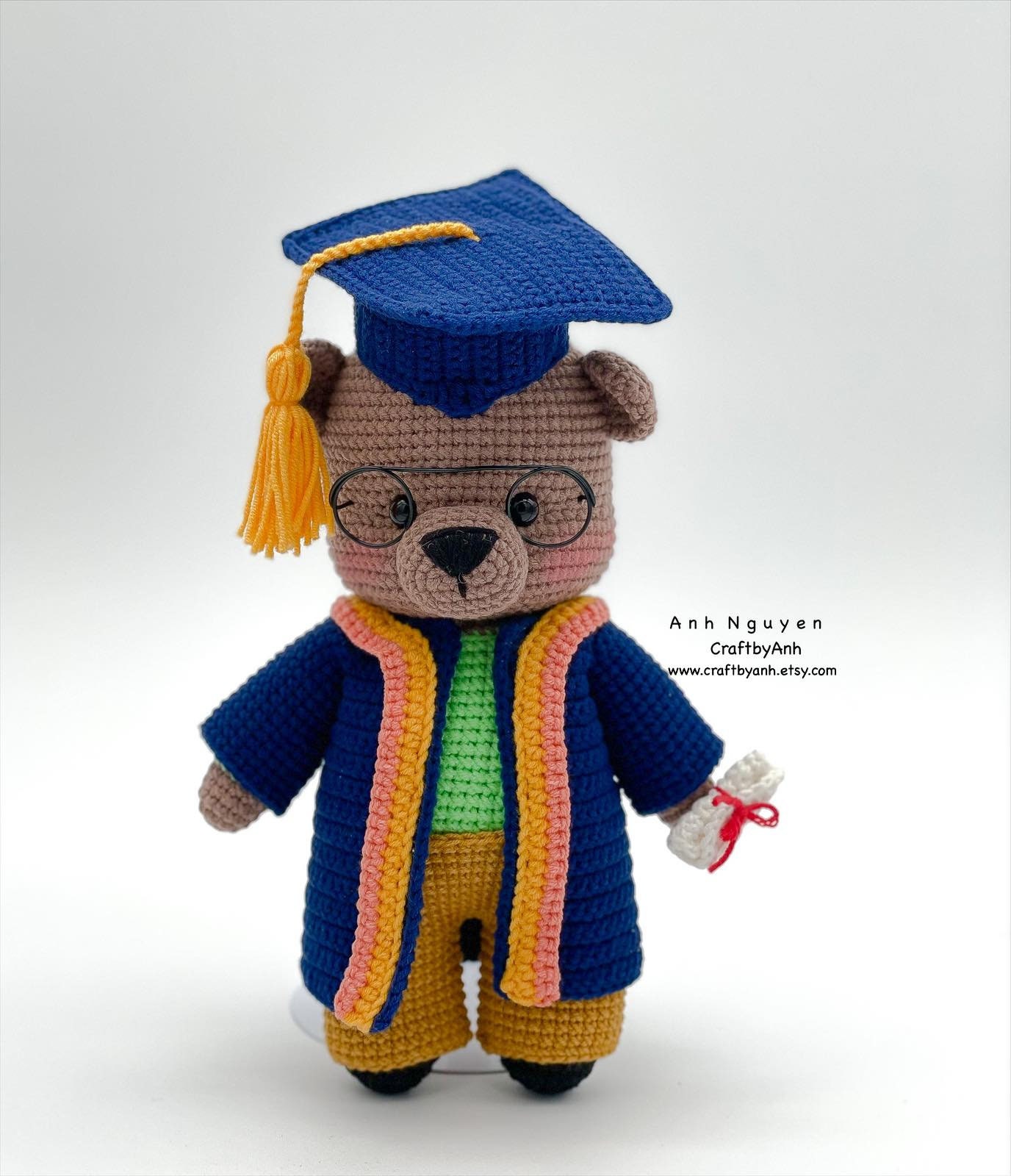 Graduation Teddy Bear Amigurumi Grad Bear Amigurumi Pattern | PDF