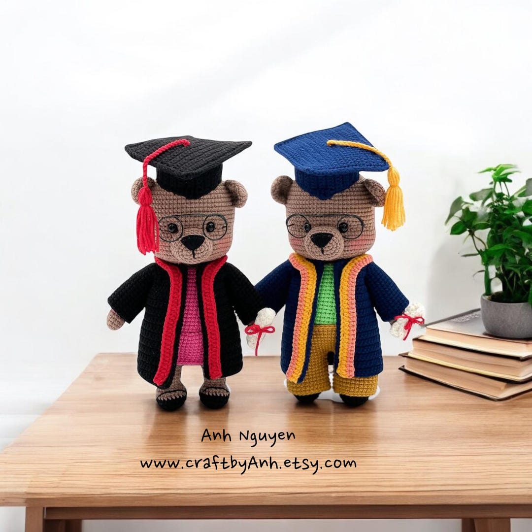 Graduation Knitting Pattern PDF PATTERN Bundle 2 in 1: Graduation Teddy Bears Crochet Pattern - Etsy
