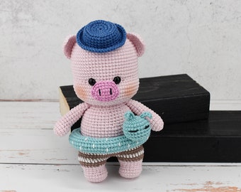CROCHET PATTERN - THEO the pig, piggy animal crochet pattern