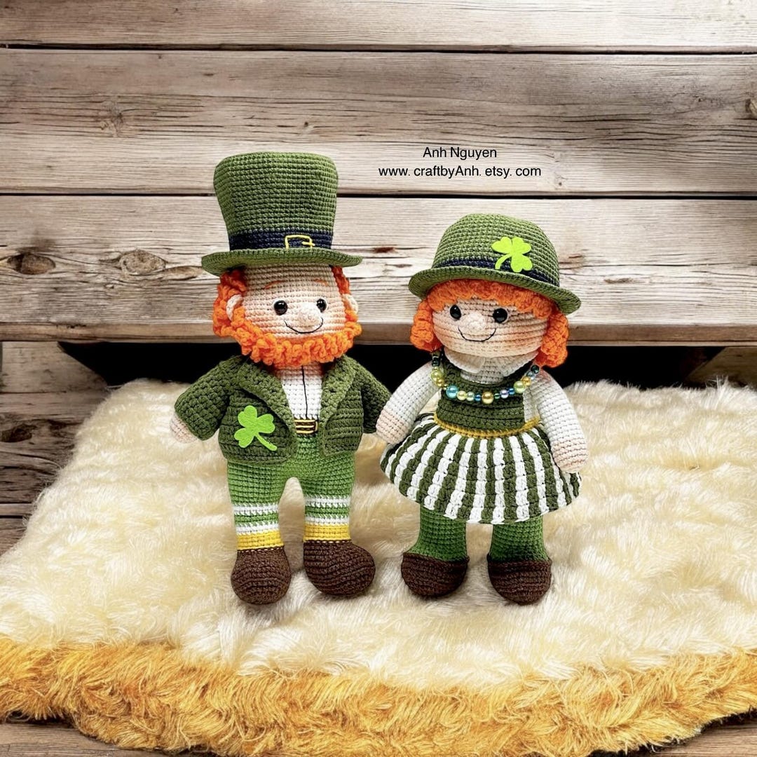 Leprechaun Amigurumi Crochet Pattern: Mr. and Mrs. Doll (PDF Pattern ...