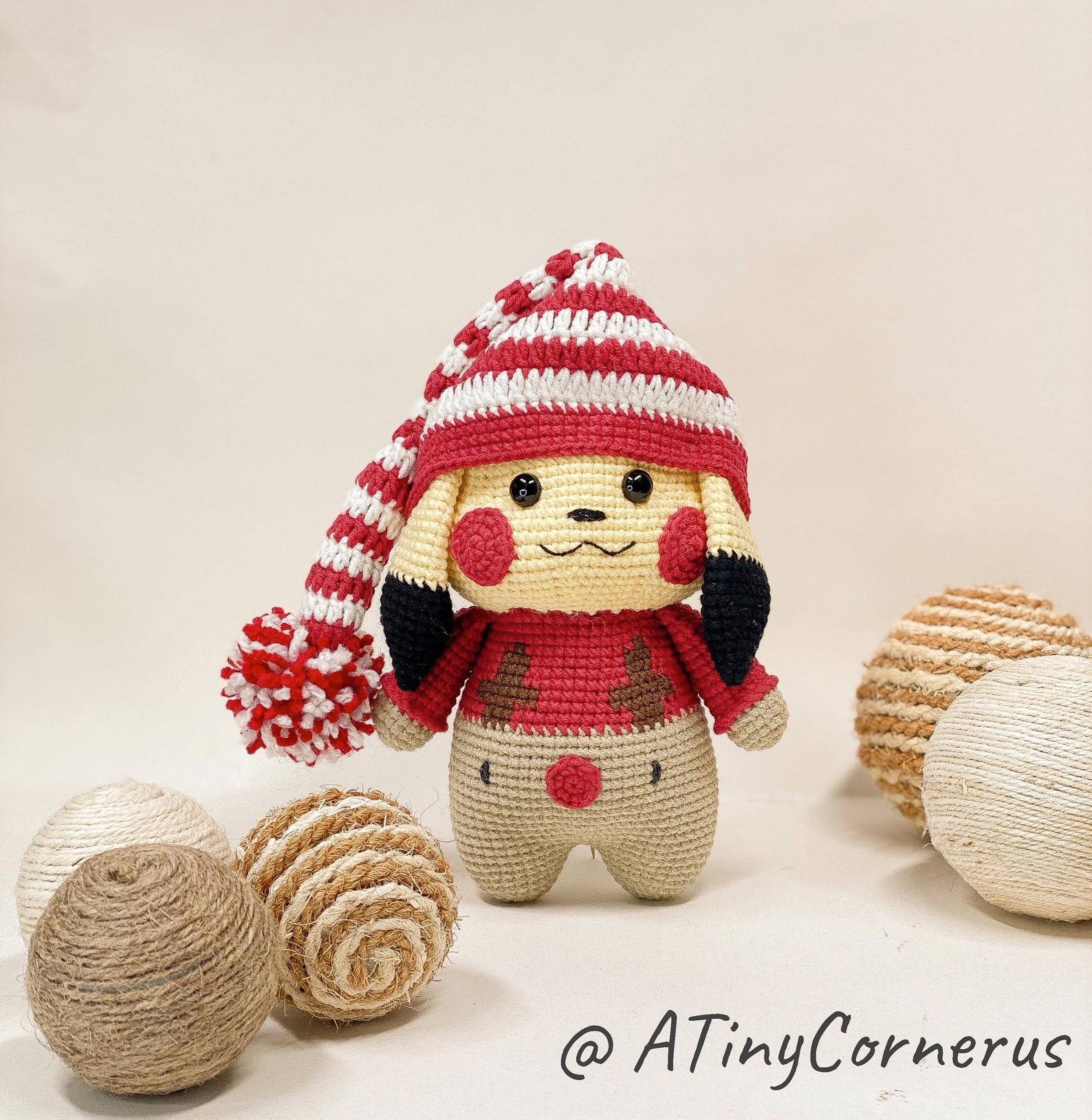 Crochet Pattern Pikachu in Rudolph Pajamas Animal Crochet - Etsy