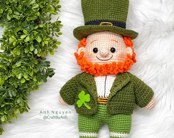 Crochet pattern - Mr Le Prechaun amigurumi doll, saint patricks day, stuffed doll, tutorials, instant download