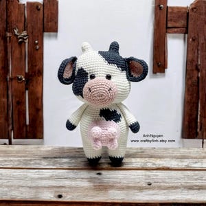 Kuh Milky Häkelanleitung: Amigurumi Tutorial (Digitaler Download)