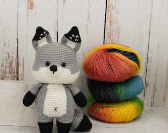 CROCHET PATTERN  - Rosy the grey fox, crochet fox pattern, animal crochet pattern, crochet tutorial, amigurumi crochet pattern, fox, pdf