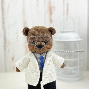 Crochet pattern - The male doctor teddy bear amigurumi crochet pattern