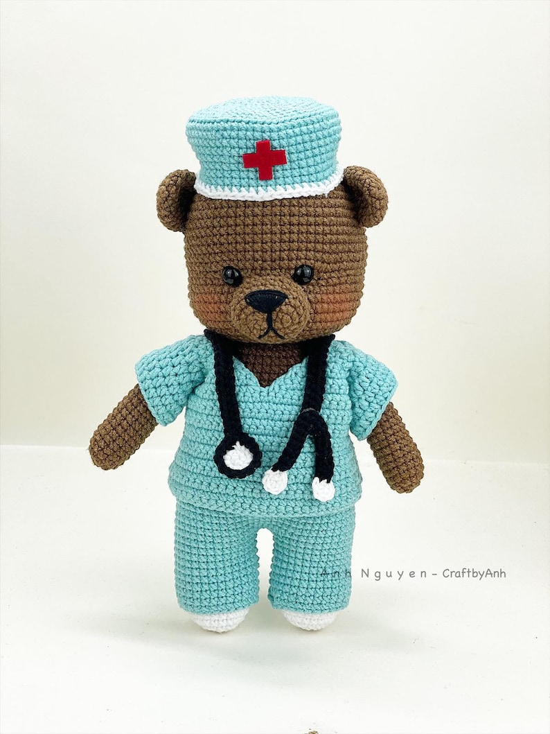 Crochet Pattern the Male Nurse Bear Amigurumi Pattern Bear Etsy