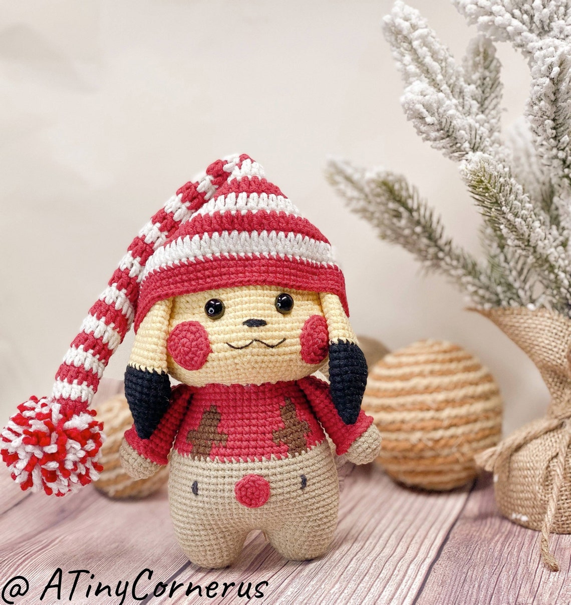 Crochet Pattern Pikachu in Rudolph Pajamas Animal Crochet - Etsy