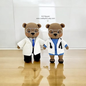 Crochet pattern bundle 2 in 1 - Doctor teddy bears amigurumi crochet pattern