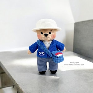 Mailman Bear Amigurumi Crochet Pattern (PDF)