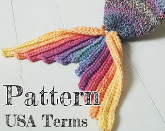 Crochet Mermaid Tail Blanket Pattern ADULT SIZE USA Terms with permission to sell finished items