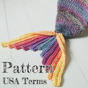 Crochet Mermaid Tail Blanket Pattern ADULT SIZE USA Terms with permission to sell finished items