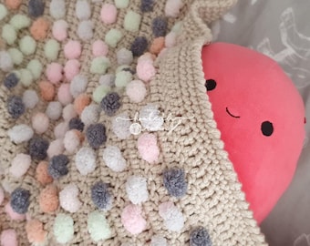 Crochet Pom Pom Blanket * PDF Pattern * - USA Stitch Terms