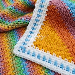 Couverture rectangulaire au point de mousse au crochet C2C * Patron PDF * - Conditions de points des États-Unis