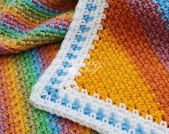 Crochet C2C Moss Stitch Rectangle Blanket * PDF Pattern * - USA Stitch Terms