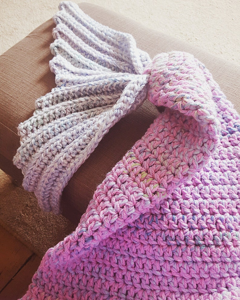 Crochet Mermaid Tail Blanket Pattern ADULT SIZE USA Terms with permission to sell finished items image 4