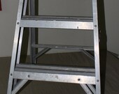 Vintage Aluminum quot Step Ladder quot Stepladder quot Cottage Chic Storage quot quot Plant Stand quot quot Display Shelf quot Outdoor Indoor Garden Industrial Chic Ladder