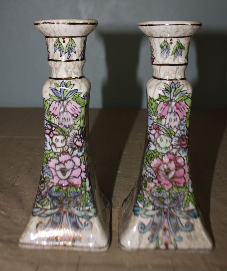 Gorgeous Floral Candleholder Vintage Style