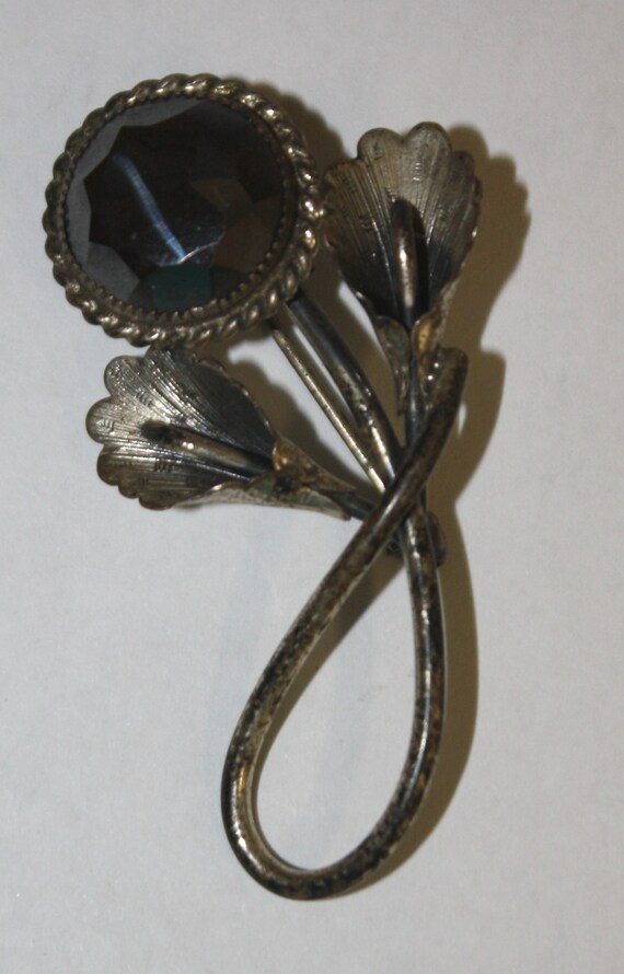 Danecraft Sterling Silver and Hematite Floral Flo… - image 2