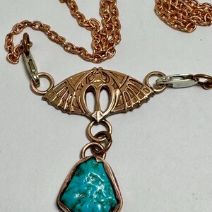 Egyptian-style Solid Moth Insect With a Dangle Natural AZ Turquoise ...