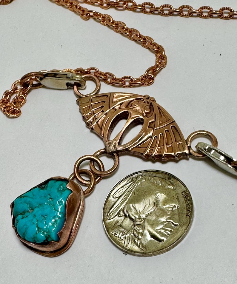 Egyptian-style Solid Moth Insect With a Dangle Natural AZ Turquoise ...