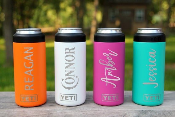 YETI Rambler 12oz SLIM Colster Can Cooler with personalization