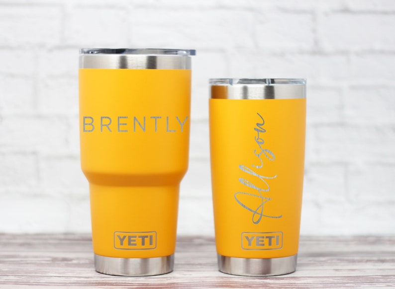 Custom Yeti Alpine Yellow Yeti Engraved Yeti Etsy