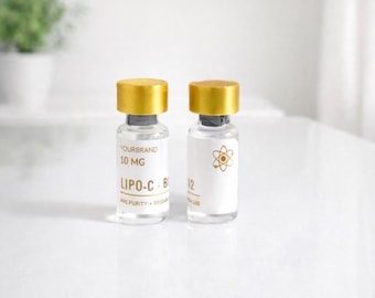 Vial Labels for Peptides | Gold and White Waterproof Lab Labesls  (Pack of 10 Lables)