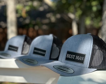 Wedding Hats | Custom Trucker Hat | Groomsmen Hat | Bridal Party Hat | Wedding day Hat | Personalized Hat | Best Man Caps | Trucker Hat