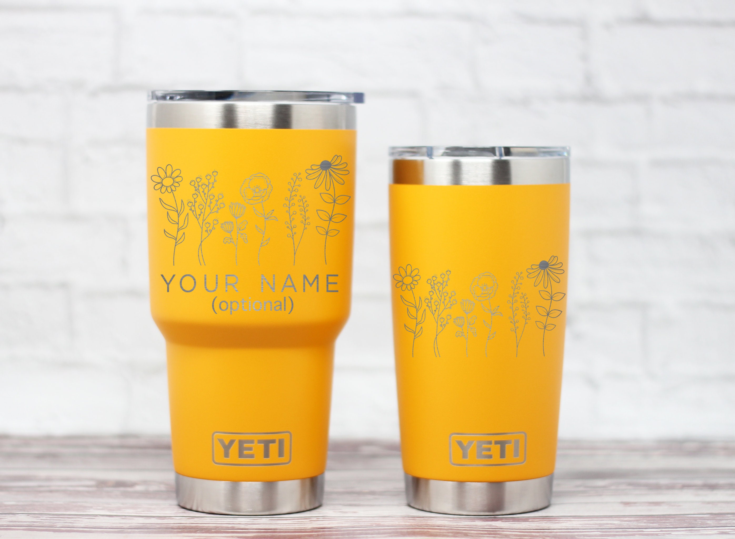 Sunflower Personalized YETI® or Polar Camel Laser Engraved